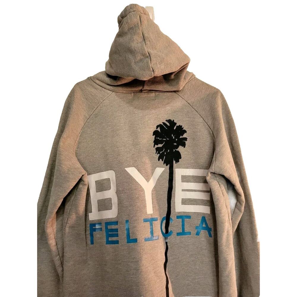 Baja East Distressed Heavy Cotton Hoodie Sweatshirt Graphics Gray Size 1 Med